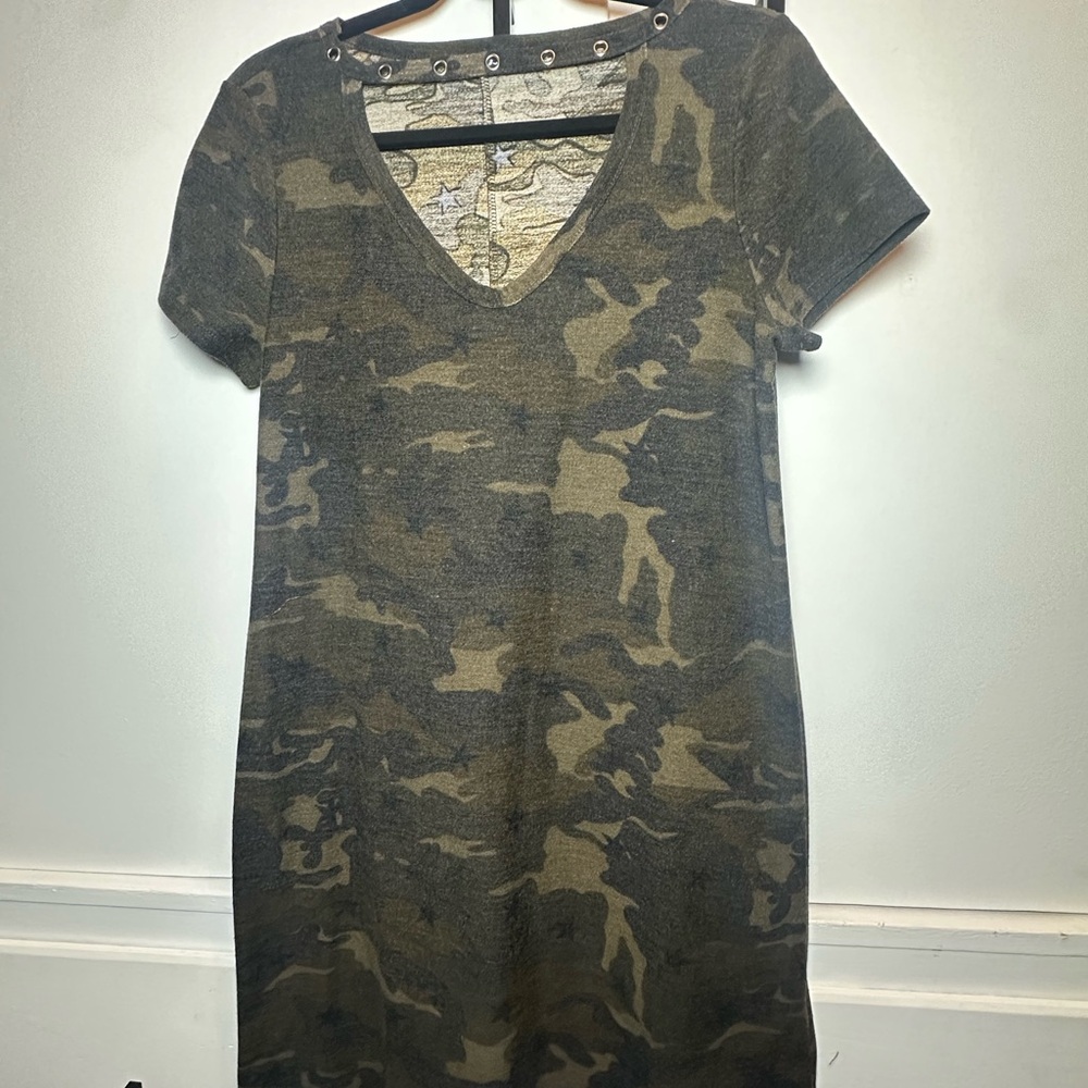 Papermoon Camouflage Grommet Detail Dress